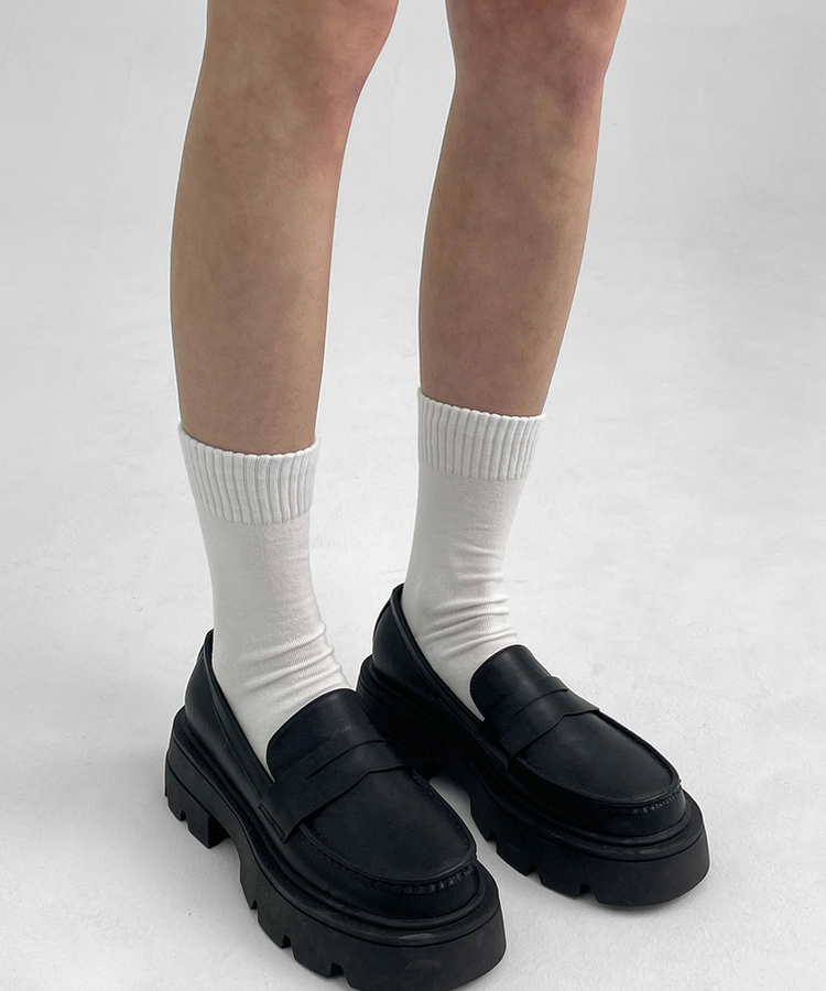 シンプルベーシックリブソックス IVORY