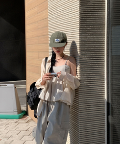 コットンパンツ 【ジョガー調節可】ナイロンカーゴピンタックパンツ8色 LIGHT BEIGE