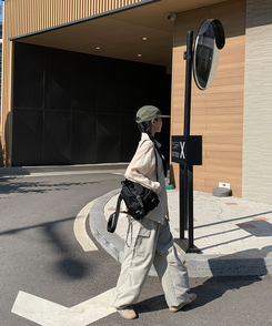 コットンパンツ 【ジョガー調節可】ナイロンカーゴピンタックパンツ8色 LIGHT BEIGE