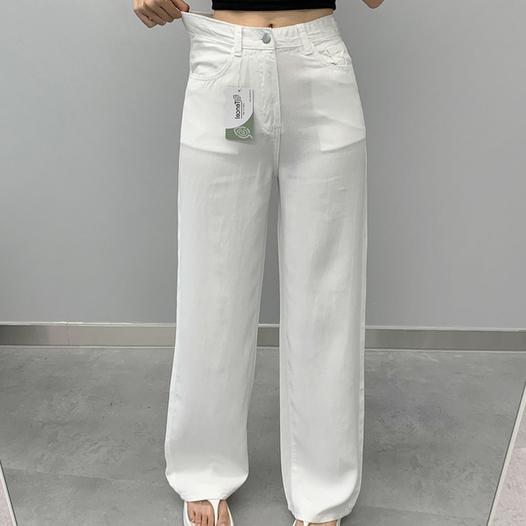 【SHORT/BASIC/LONG 丈別】クールコットンワイドパンツ WHITE