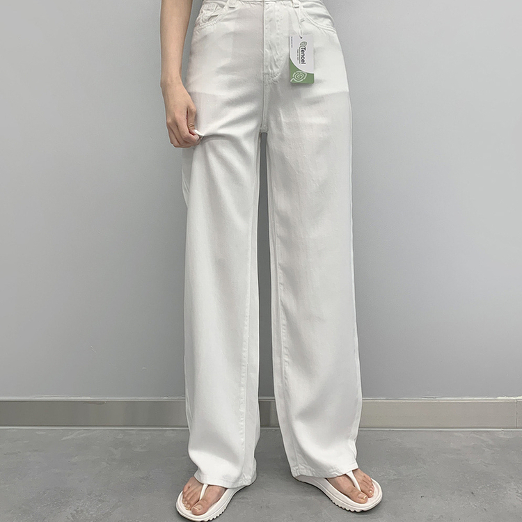 【SHORT/BASIC/LONG 丈別】クールコットンワイドパンツ WHITE