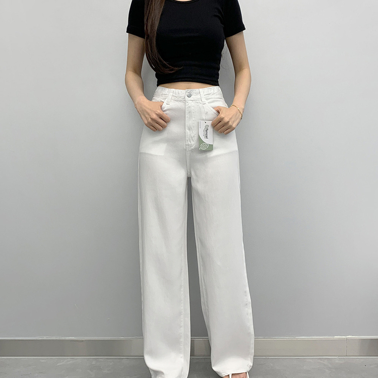 【SHORT/BASIC/LONG 丈別】クールコットンワイドパンツ WHITE