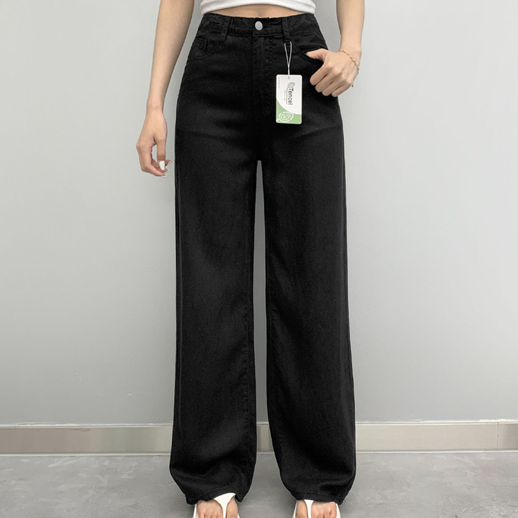 【SHORT/BASIC/LONG 丈別】クールコットンワイドパンツ BLACK