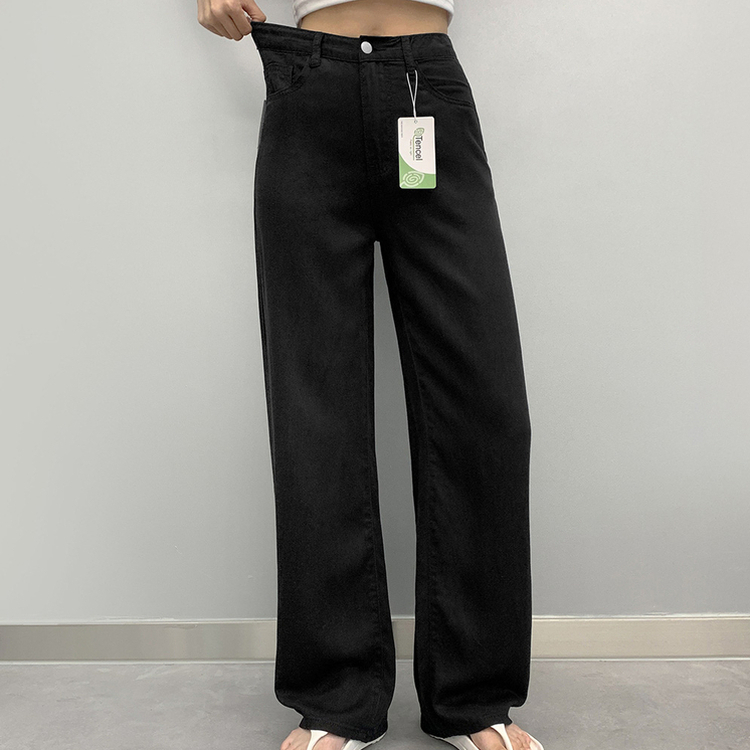 【SHORT/BASIC/LONG 丈別】クールコットンワイドパンツ BLACK