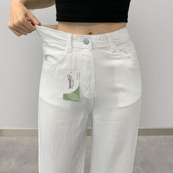 コットンパンツ 【SHORT/BASIC/LONG 丈別】クールコットンワイドパンツ WHITE