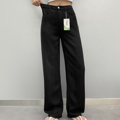 コットンパンツ 【SHORT/BASIC/LONG 丈別】クールコットンワイドパンツ BLACK