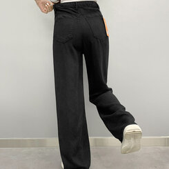 コットンパンツ 【SHORT/BASIC/LONG 丈別】クールコットンワイドパンツ BLACK