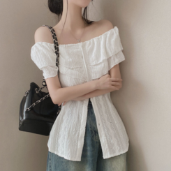 ブラウス パンチングビスチェオフショルダーブラウス IVORY