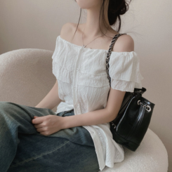 ブラウス パンチングビスチェオフショルダーブラウス IVORY