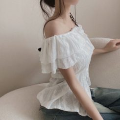 ブラウス パンチングビスチェオフショルダーブラウス IVORY