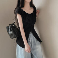 ブラウス パンチングビスチェオフショルダーブラウス BLACK