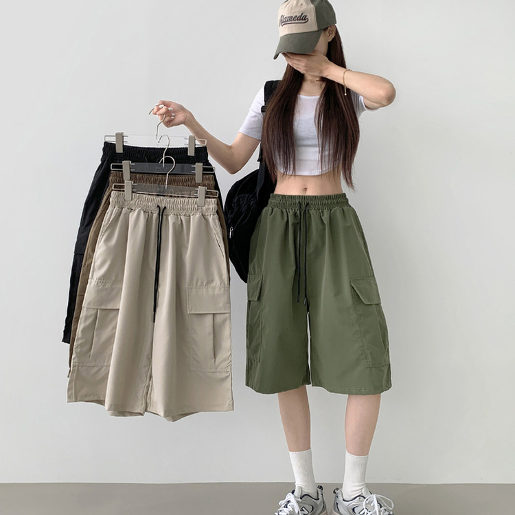 ショートパンツ カーゴバミューダ6分丈ショートパンツ KHAKI