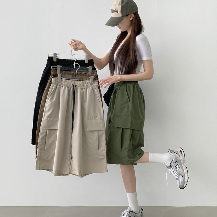 ショートパンツ カーゴバミューダ6分丈ショートパンツ KHAKI
