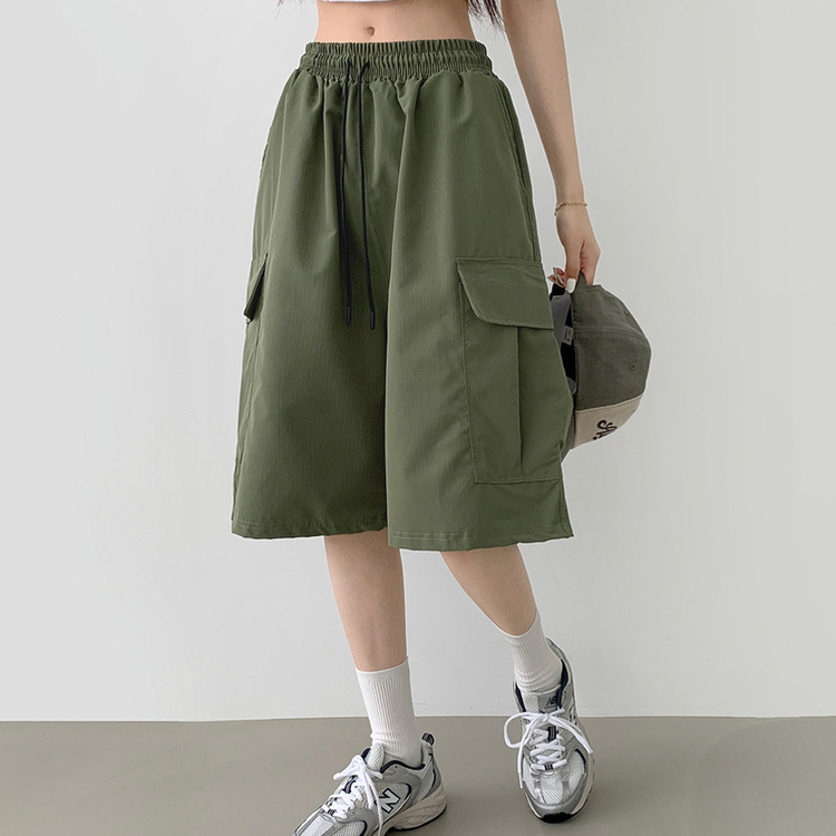 ショートパンツ カーゴバミューダ6分丈ショートパンツ KHAKI