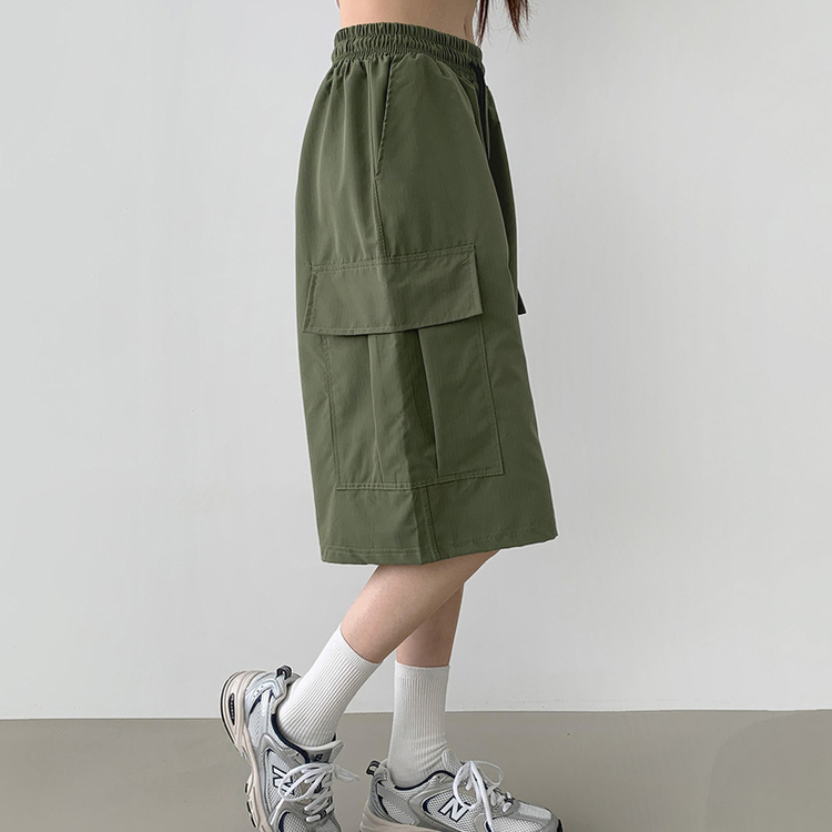 ショートパンツ カーゴバミューダ6分丈ショートパンツ KHAKI