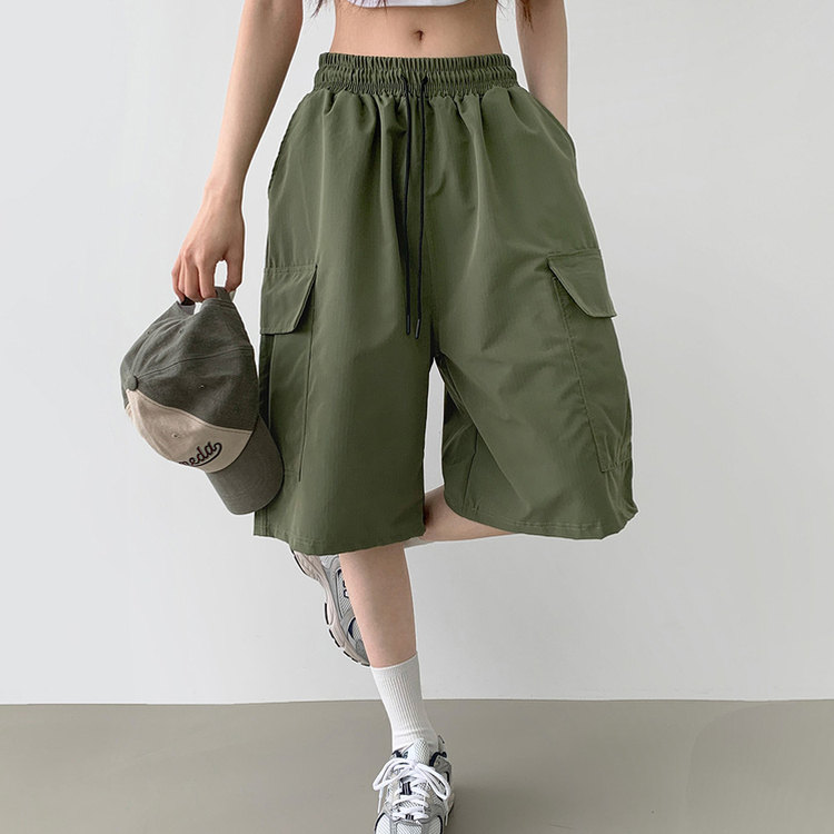 ショートパンツ カーゴバミューダ6分丈ショートパンツ KHAKI