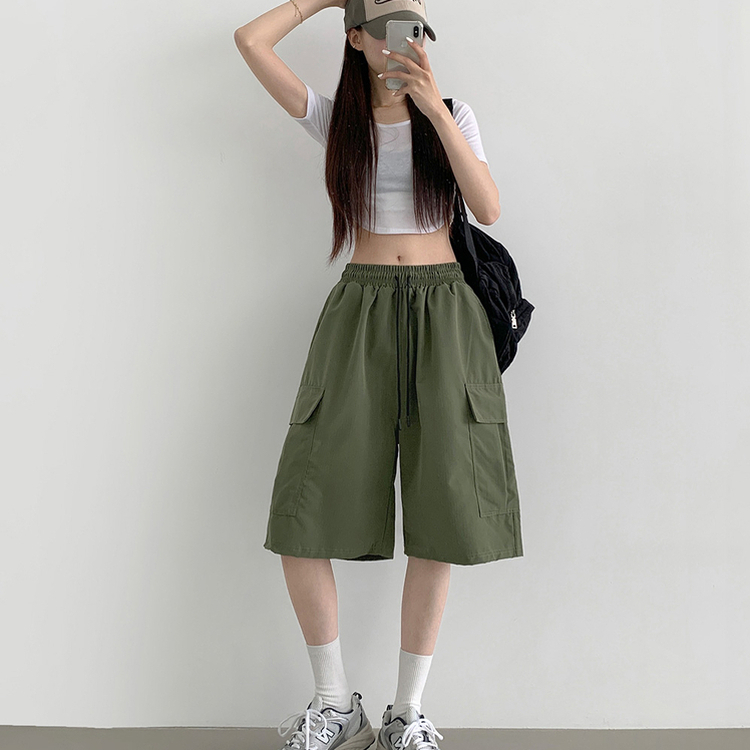 ショートパンツ カーゴバミューダ6分丈ショートパンツ KHAKI