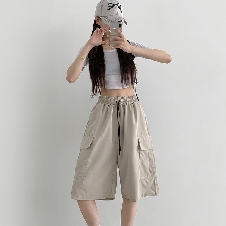 ショートパンツ カーゴバミューダ6分丈ショートパンツ LIGHT BEIGE