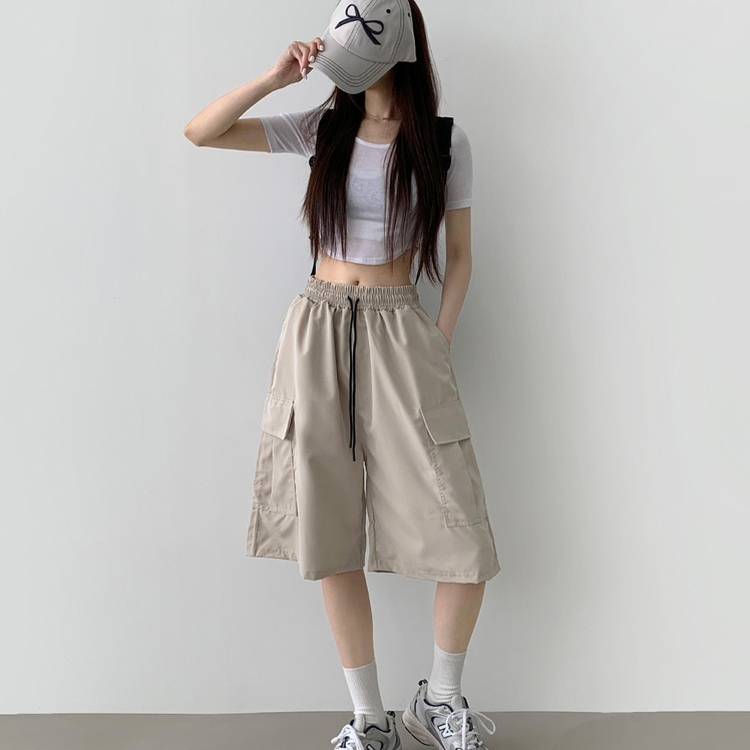 ショートパンツ カーゴバミューダ6分丈ショートパンツ LIGHT BEIGE