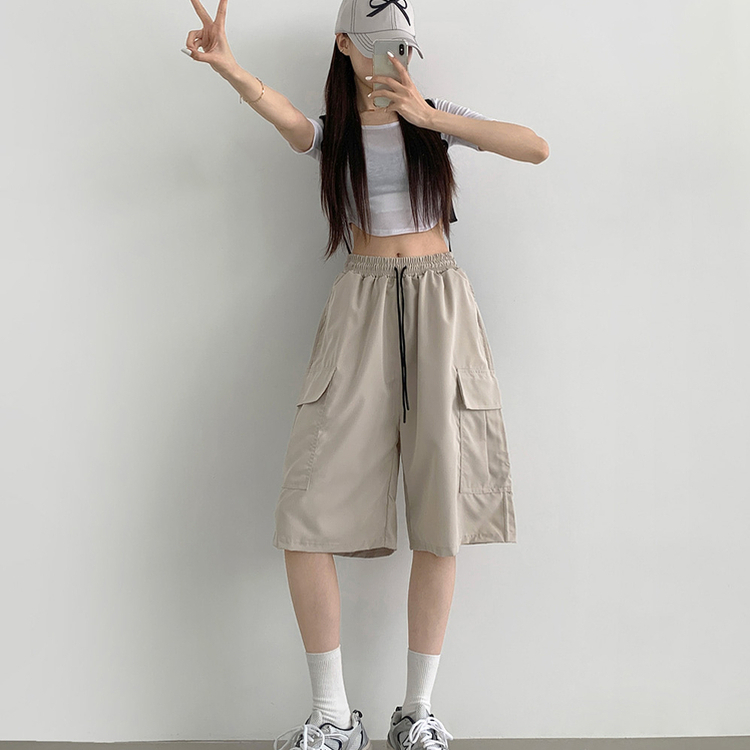 ショートパンツ カーゴバミューダ6分丈ショートパンツ LIGHT BEIGE