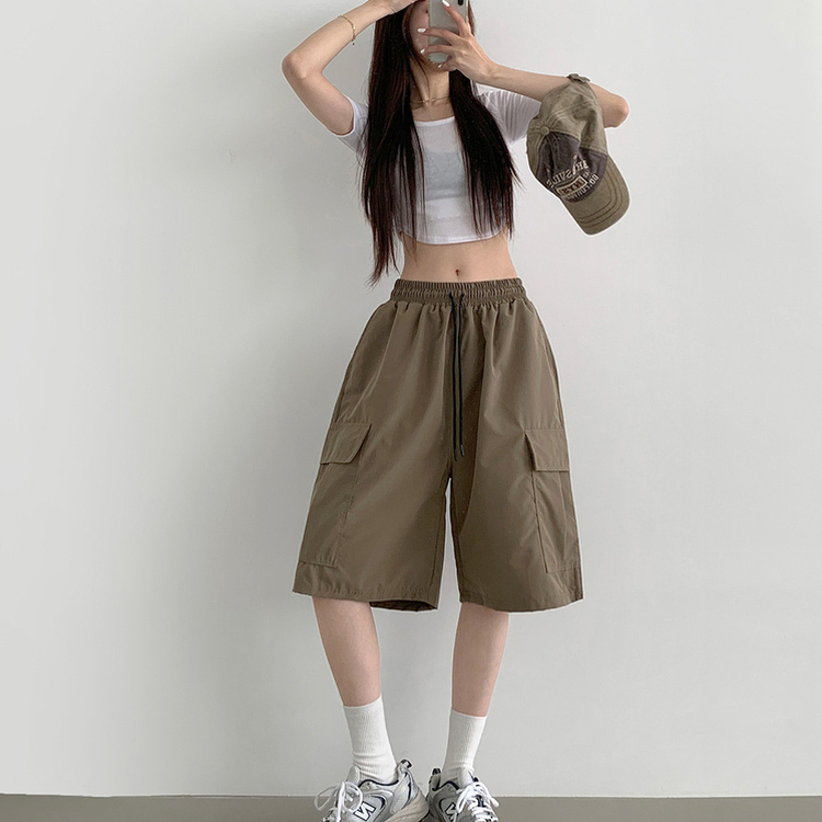 ショートパンツ カーゴバミューダ6分丈ショートパンツ DEEP BEIGE