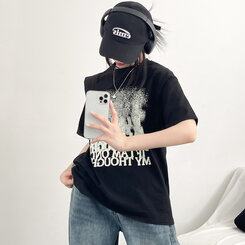 半袖Tシャツ ユニークオーバーフィット半袖Tシャツ BLACK