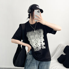 半袖Tシャツ ユニークオーバーフィット半袖Tシャツ BLACK