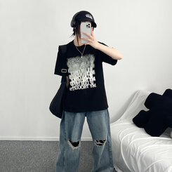半袖Tシャツ ユニークオーバーフィット半袖Tシャツ BLACK
