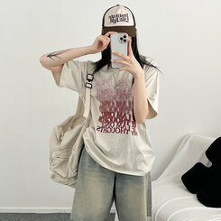 半袖Tシャツ ユニークオーバーフィット半袖Tシャツ OATMEAL