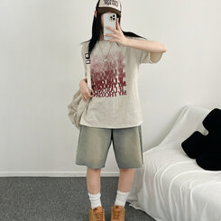 半袖Tシャツ ユニークオーバーフィット半袖Tシャツ OATMEAL