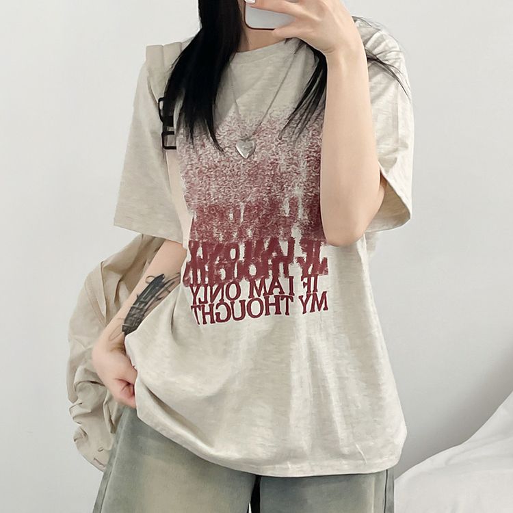 ユニークオーバーフィット半袖Tシャツ OATMEAL