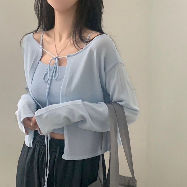 カジュアルリボン長袖ニットカーディガン｜カーディガン｜韓国