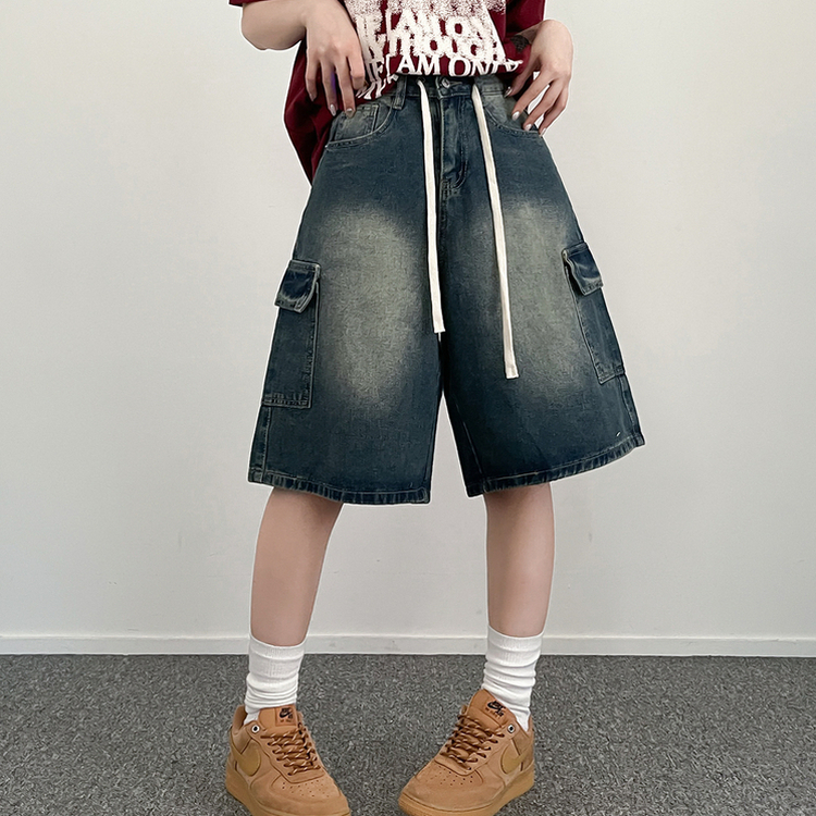 ビンテージカーゴデニムバミューダハーフパンツ DARK BLUE