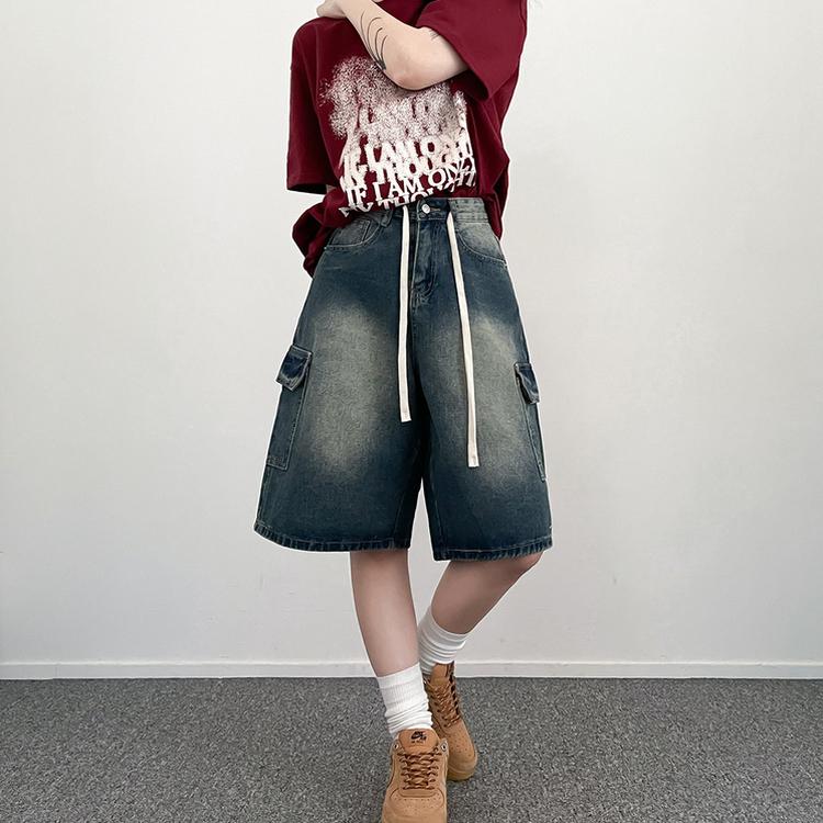 ビンテージカーゴデニムバミューダハーフパンツ DARK BLUE