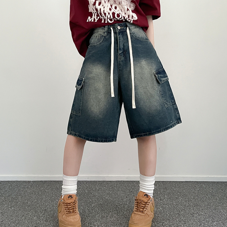 ビンテージカーゴデニムバミューダハーフパンツ DARK BLUE