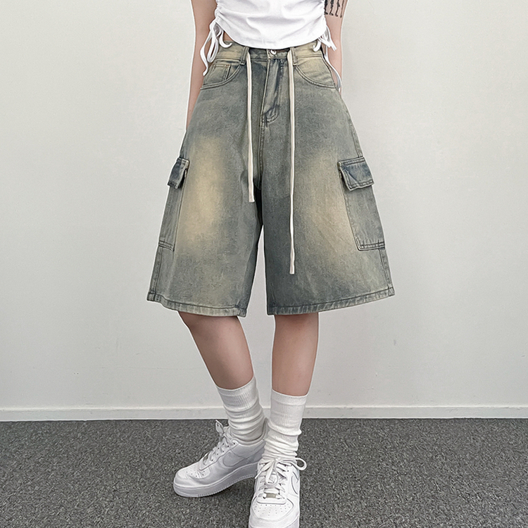 ビンテージカーゴデニムバミューダハーフパンツ LIGHT BLUE