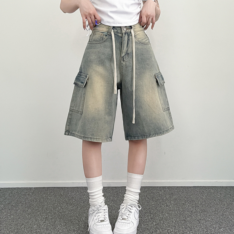 ビンテージカーゴデニムバミューダハーフパンツ LIGHT BLUE