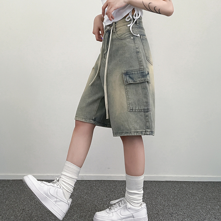 ビンテージカーゴデニムバミューダハーフパンツ LIGHT BLUE