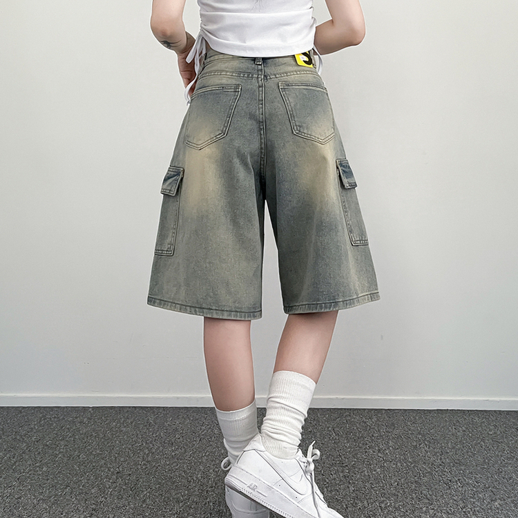 ビンテージカーゴデニムバミューダハーフパンツ LIGHT BLUE