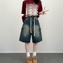 ビンテージカーゴデニムバミューダハーフパンツ DARK BLUE