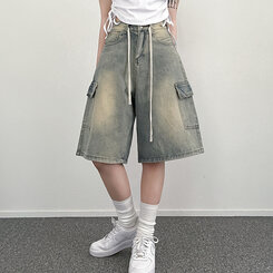 ビンテージカーゴデニムバミューダハーフパンツ LIGHT BLUE