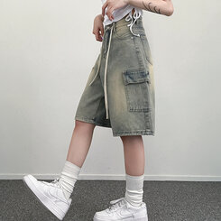 ビンテージカーゴデニムバミューダハーフパンツ LIGHT BLUE