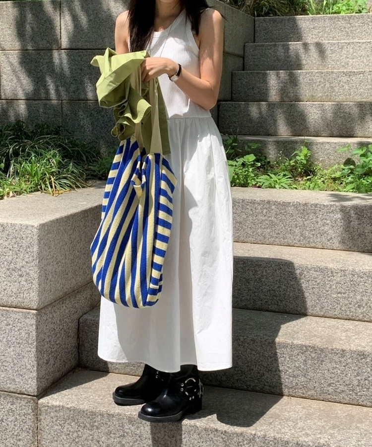 ストライプビーチショルダーバッグ BLUE