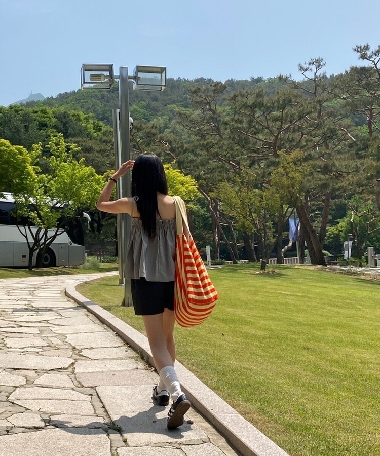 ストライプビーチショルダーバッグ ORANGE