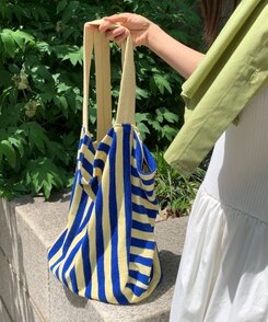 バッグ ストライプビーチショルダーバッグ BLUE