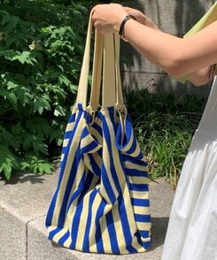 バッグ ストライプビーチショルダーバッグ BLUE