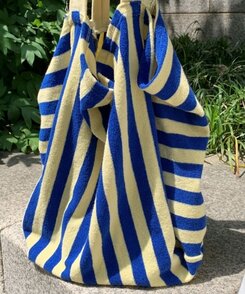 バッグ ストライプビーチショルダーバッグ BLUE