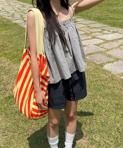 バッグ ストライプビーチショルダーバッグ ORANGE