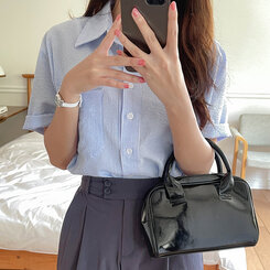 デイリーストライプ半袖シャツ SKY BLUE