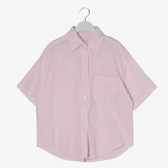 デイリーストライプ半袖シャツ